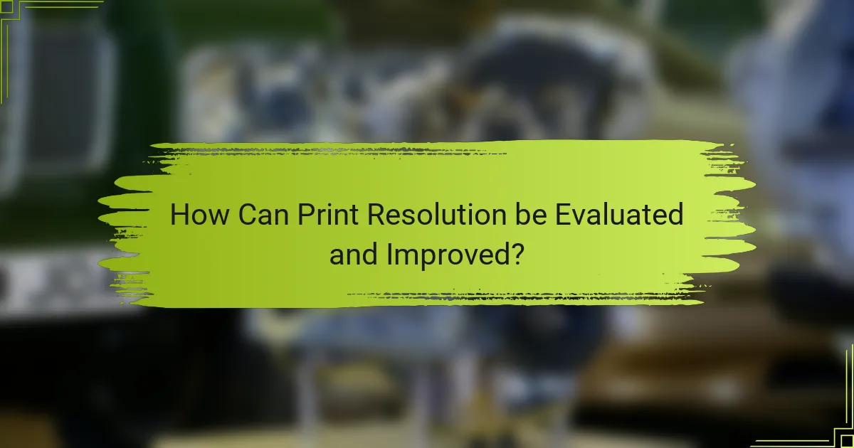 How Can Print Resolution be Evaluated and Improved?