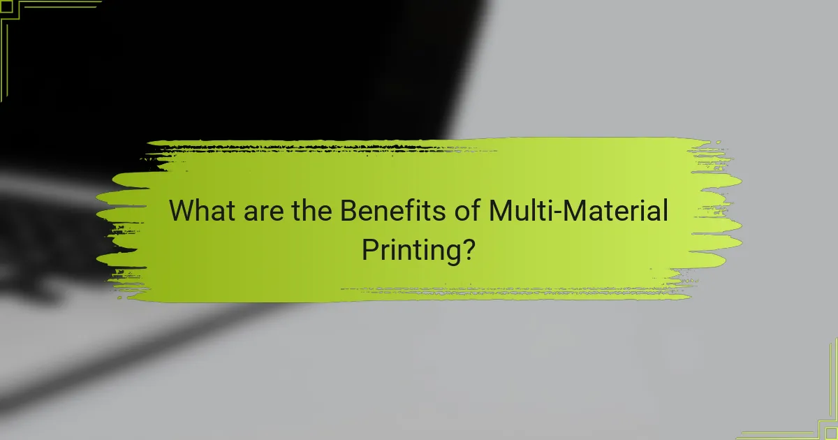What are the Benefits of Multi-Material Printing?