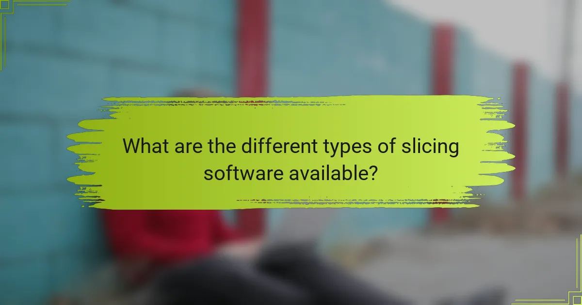 What are the different types of slicing software available?