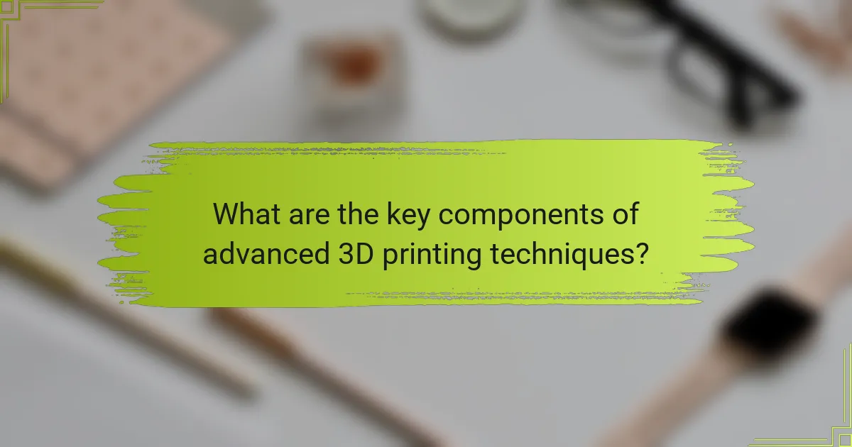 What are the key components of advanced 3D printing techniques?
