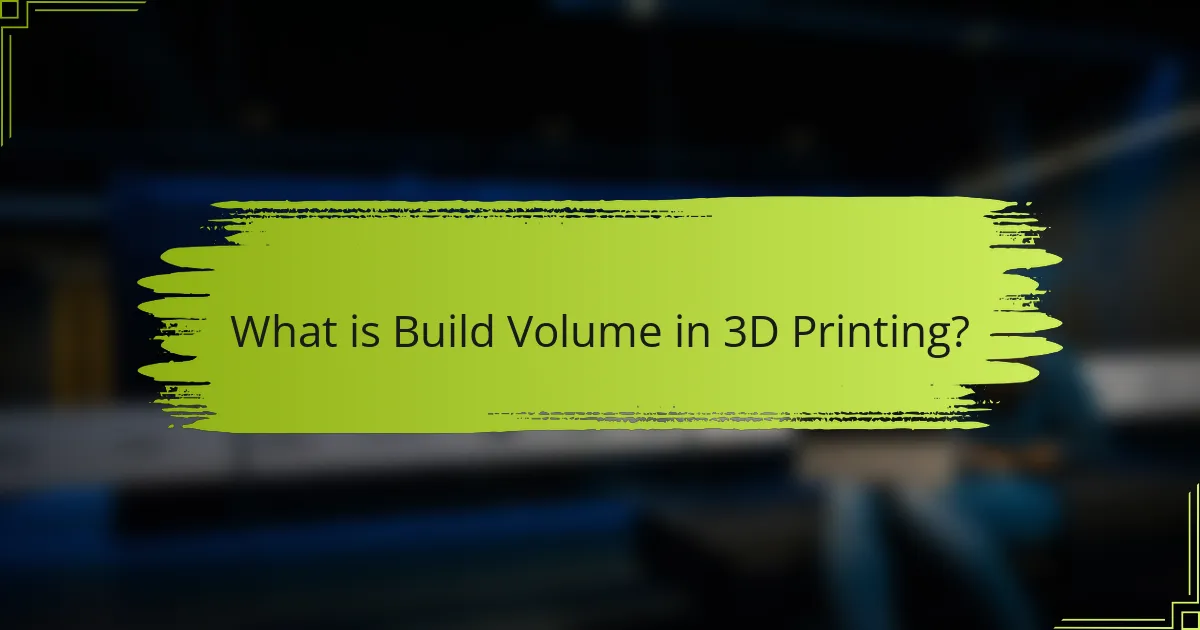 What is Build Volume in 3D Printing?